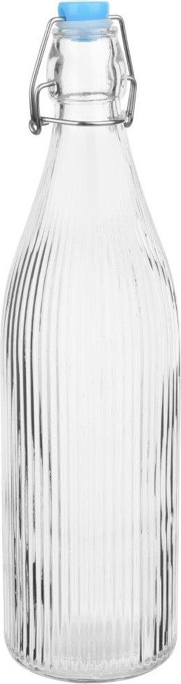  Olympia Glasflaschen mit Riffelung und Swing-Top 1Ltr (6 St&uuml;ck) 