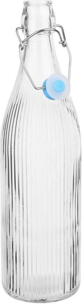  Olympia Glasflaschen mit Riffelung und Swing-Top 1Ltr (6 St&uuml;ck) 