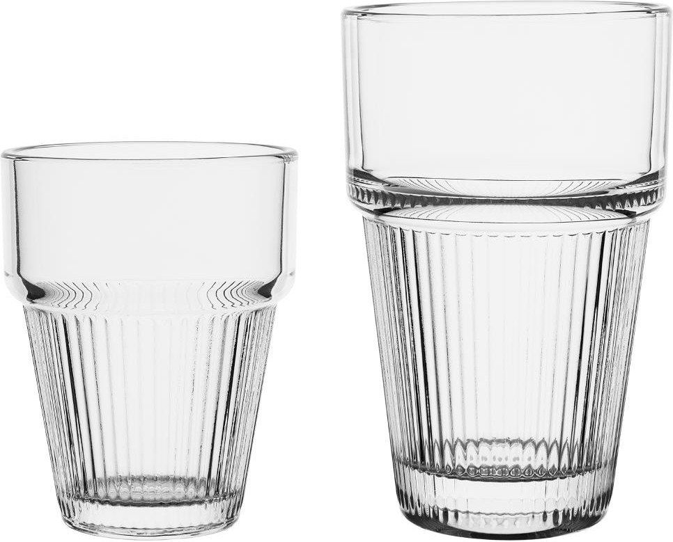  Olympia gestreifte stapelbare Becher 300ml (6 St&uuml;ck) 