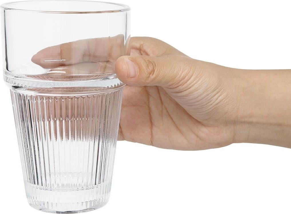  Olympia gestreifte stapelbare Becher 300ml (6 St&uuml;ck) 