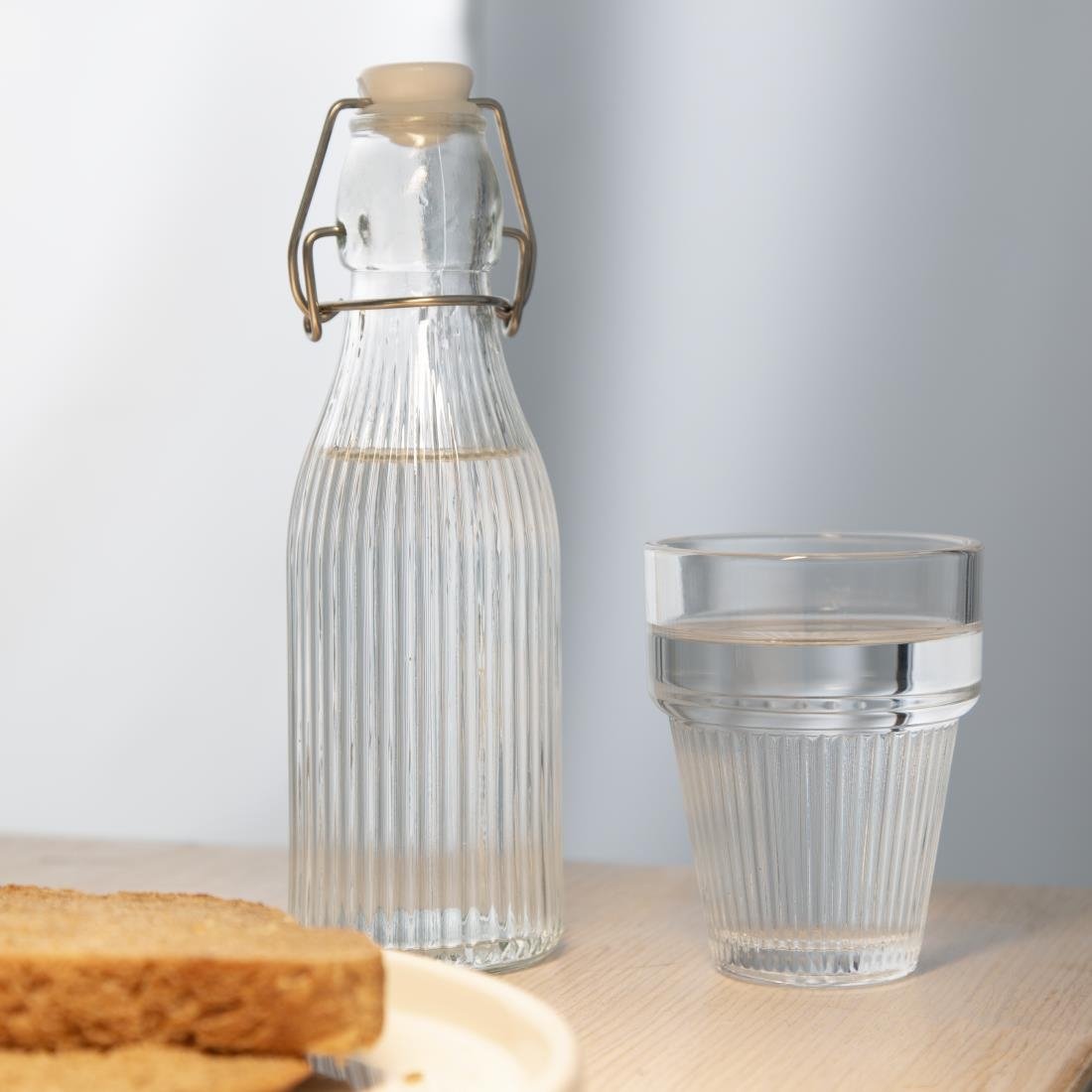  Olympia geriffelte stapelbare Becher 150ml (6 St&uuml;ck) 