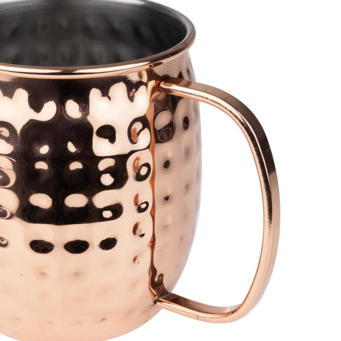  Olympia Barbedarf Hammered Edelstahlkupferbeschichtete Becher 440ml (6 St&uuml;ck) 