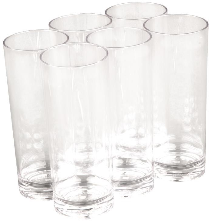  Olympia Kristallon Polycarbonat Hi Ball Gl&auml;ser Transparent 360ml (6 St&uuml;ck) 