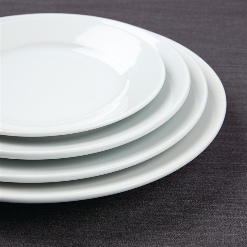  Athena Hotelware runde Teller mit breitem Rand 20,2cm 