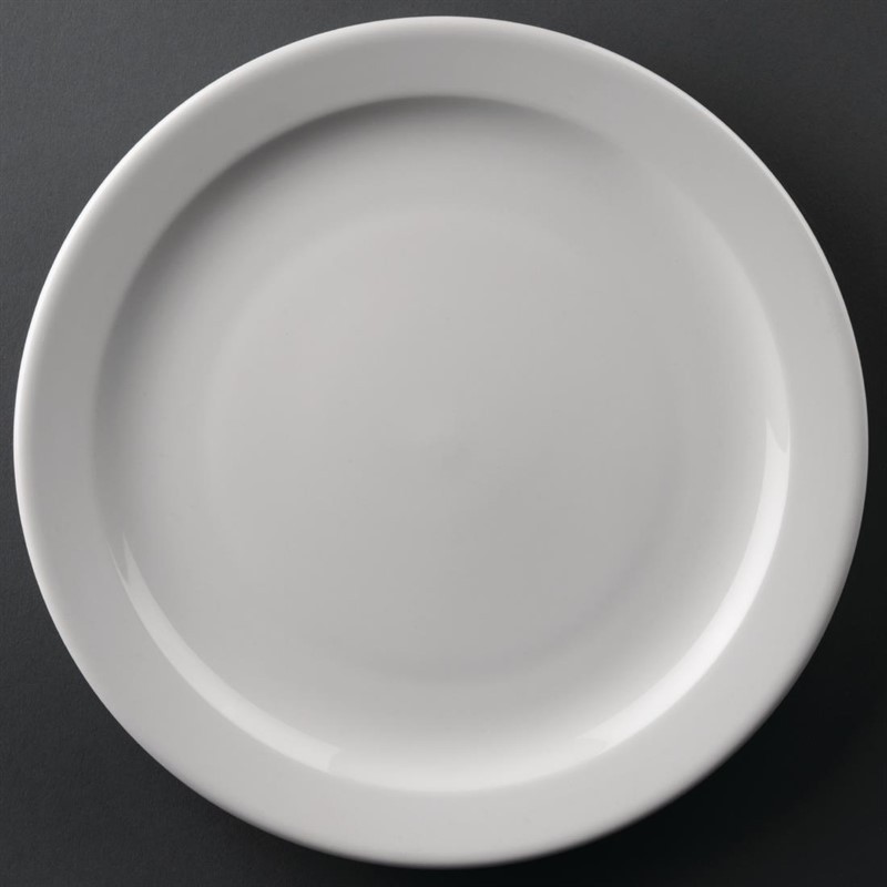  Athena Hotelware runde Teller mit schmalem Rand 25,4cm 