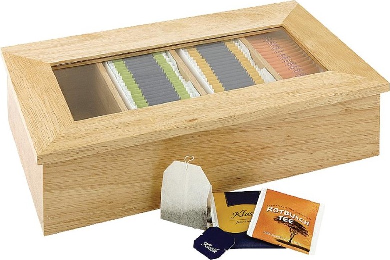  Olympia Teebox aus Gummibaumholz 
