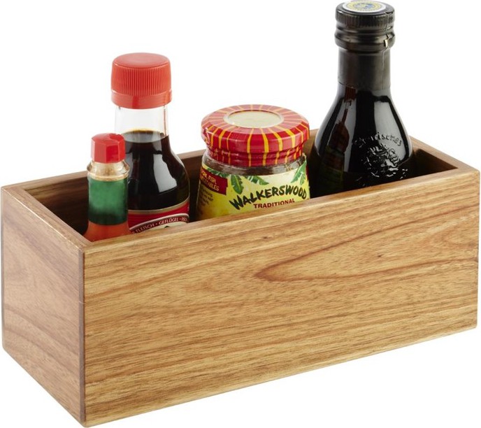  APS Table Caddy aus Akazienholz 10 x 23cm 