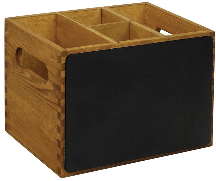  Olympia Besteckbeh&auml;lter Holz mit Tafel 
