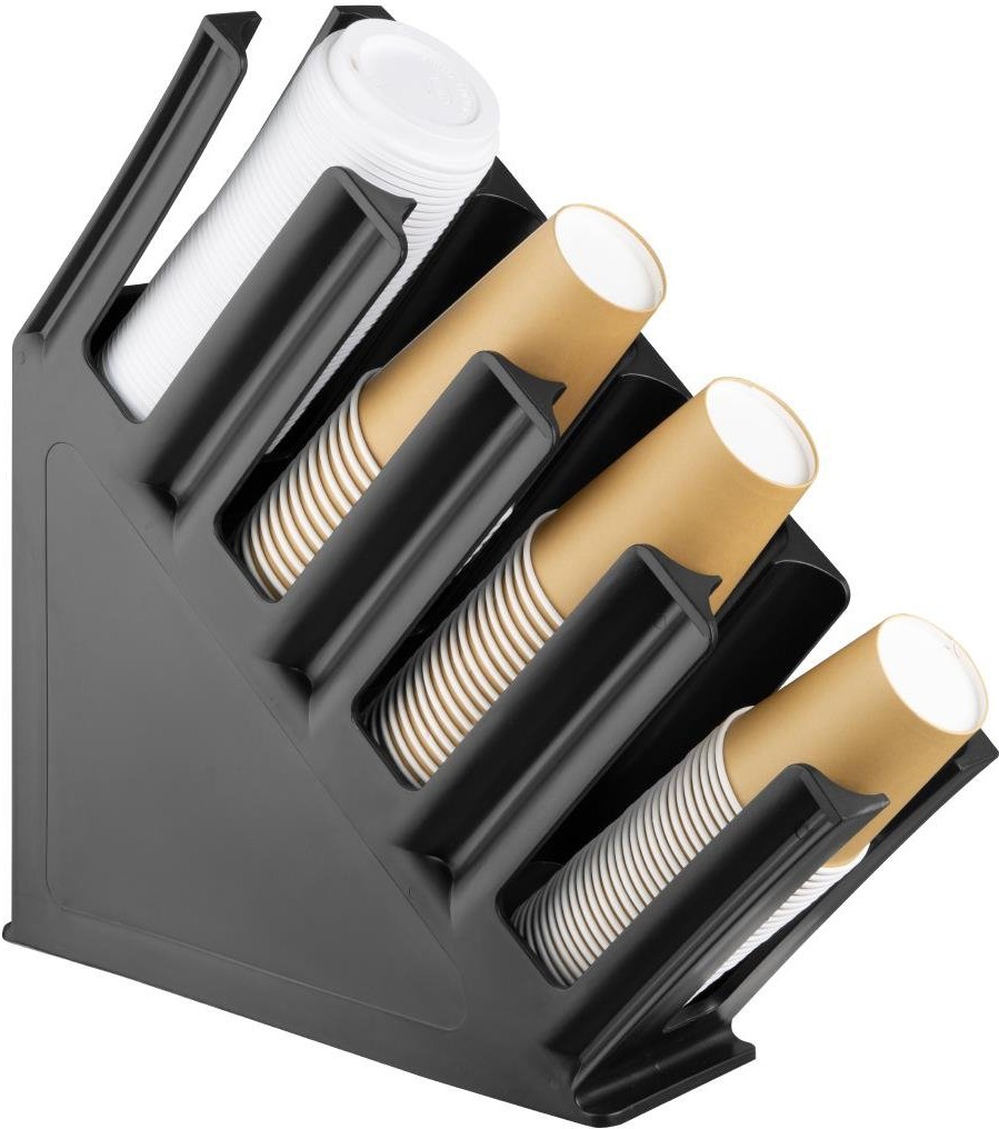  Olympia Kristallon Tassenhalter 4-Slots Polypropylen Schwarz 