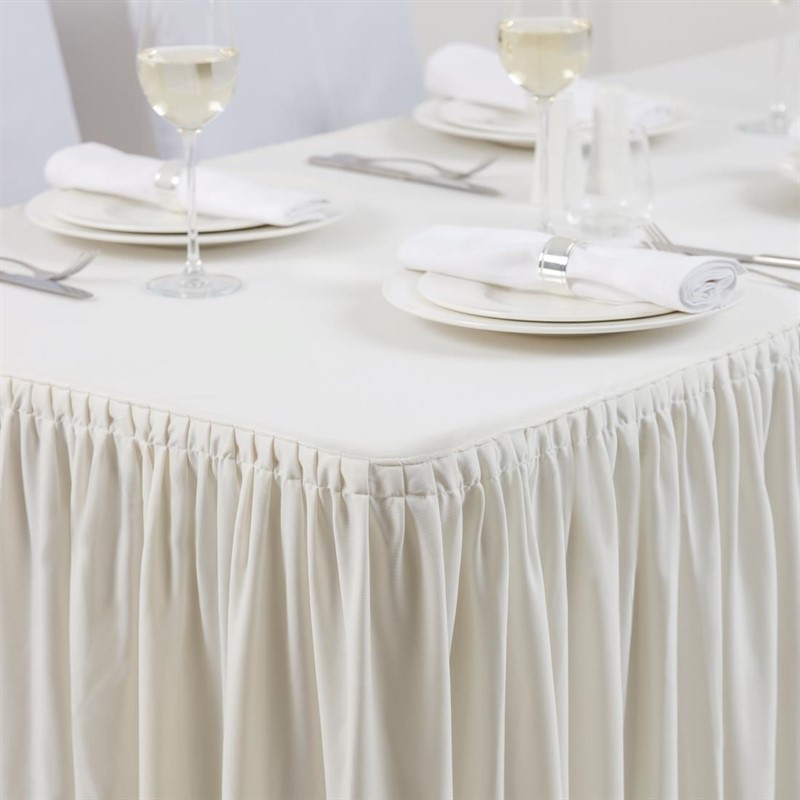  Gastronoble Kombi-Skirting mit Plisseefalten ecru 