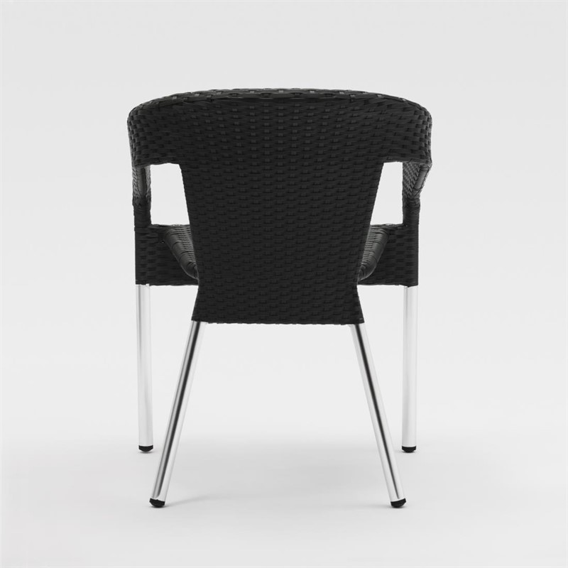  Bolero Rattanst&uuml;hle mit Armlehne in Aluminiumdesign anthrazit 