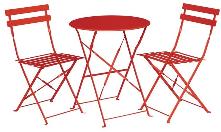  Bolero klappbare Terrassenst&uuml;hle Stahl rot 