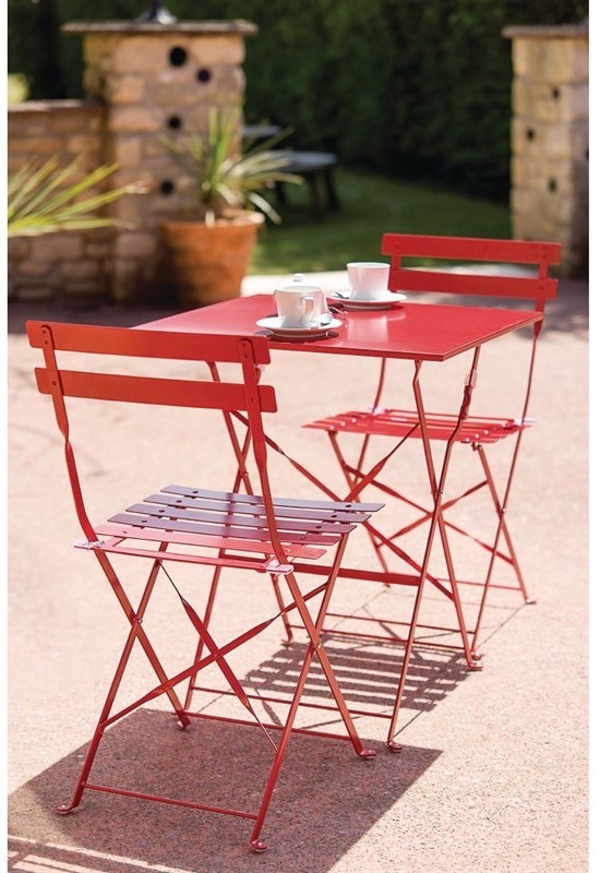  Bolero klappbare Terrassenst&uuml;hle Stahl rot 