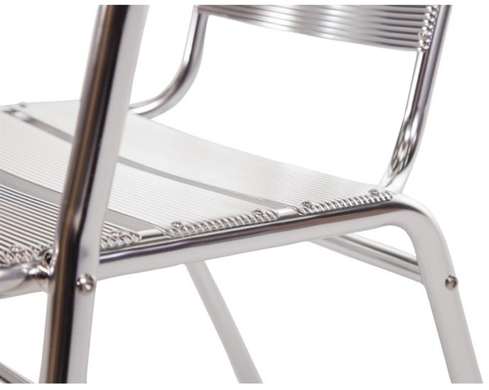  Bolero Bistrost&uuml;hle mit gerundeter Armlehne Aluminium 
