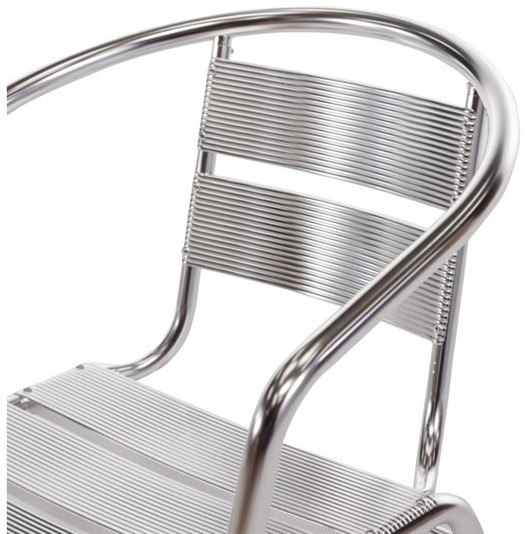  Bolero Bistrost&uuml;hle mit gerundeter Armlehne Aluminium 