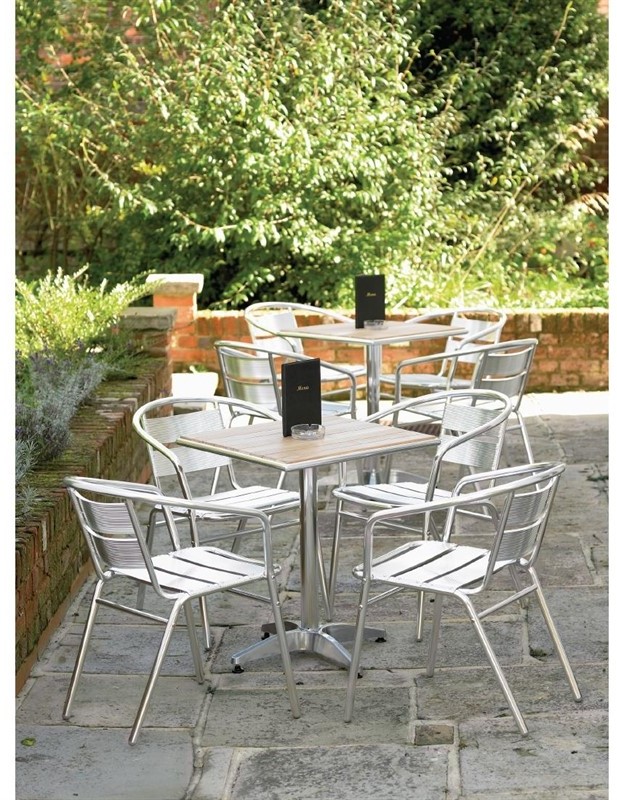 Bolero Bistrost&uuml;hle mit gerundeter Armlehne Aluminium 