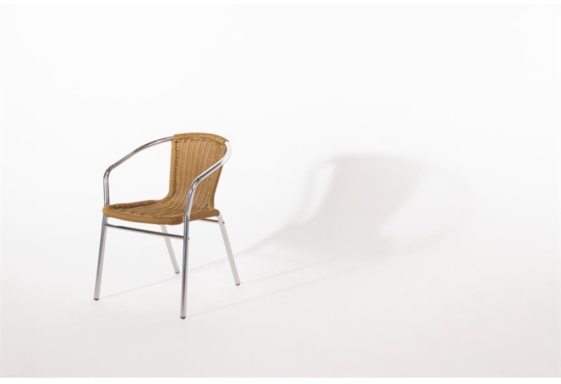  Bolero Rattanst&uuml;hle mit Armlehne in Aluminiumdesign naturell 