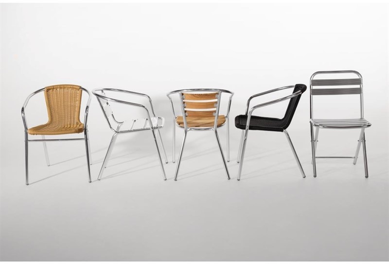  Bolero Rattanst&uuml;hle mit Armlehne in Aluminiumdesign naturell 