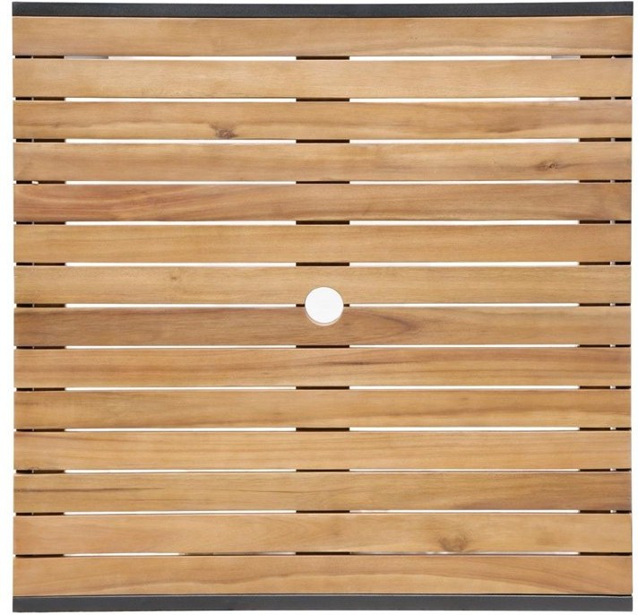  Bolero quadratischer Stahl- und Akazienholztisch 80cm 