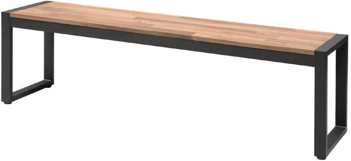  Bolero Stahl- und Akazienholzb&auml;nke im industriellen Stil 160cm 