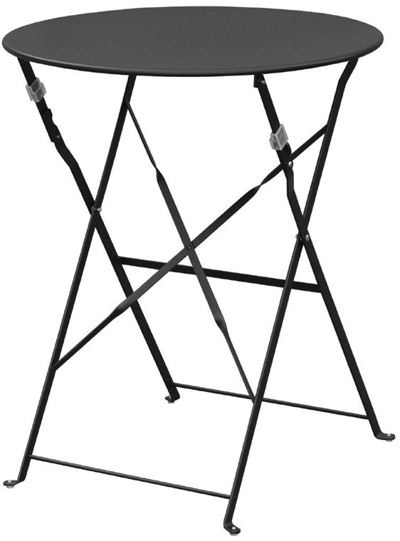  Bolero runder klappbarer Terrassentisch Stahl schwarz 60cm 