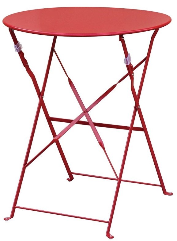  Bolero runder klappbarer Terrassentisch Stahl rot 60cm 