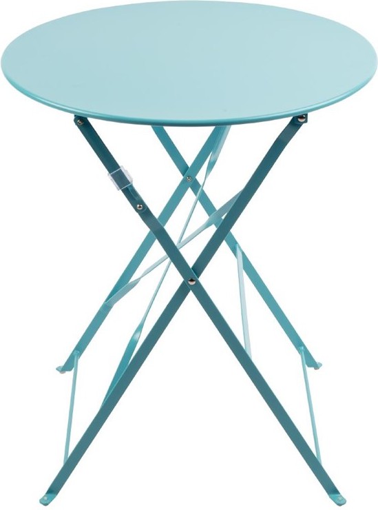  Bolero runder klappbarer Terrassentisch Stahl azurblau 60cm 