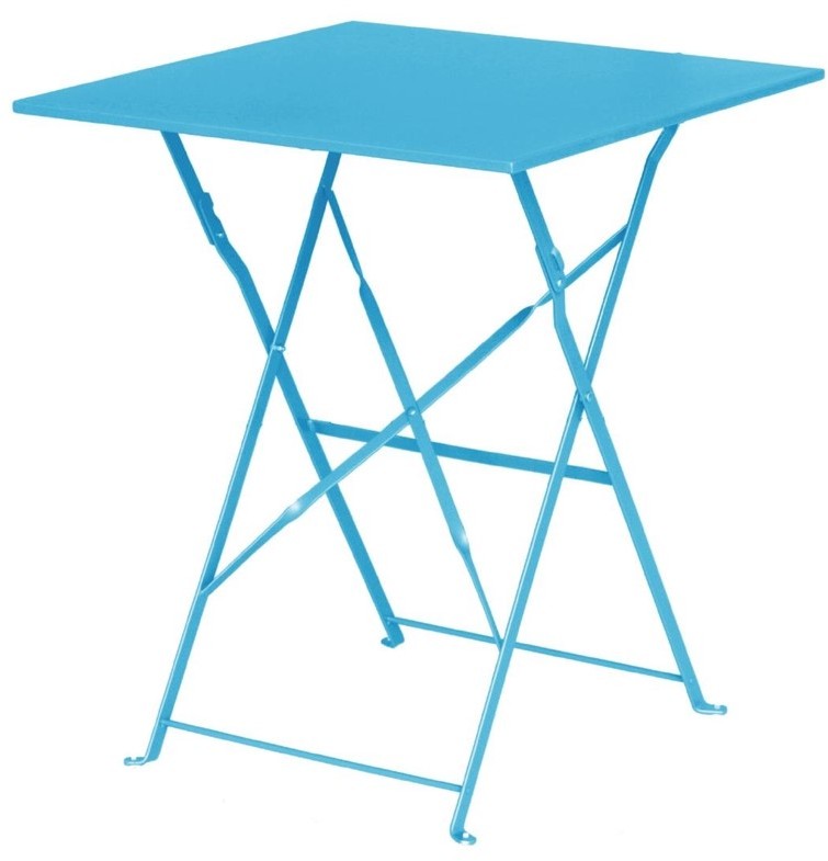  Bolero quadratischer klappbarer Terrassentisch Stahl azurblau 60cm 