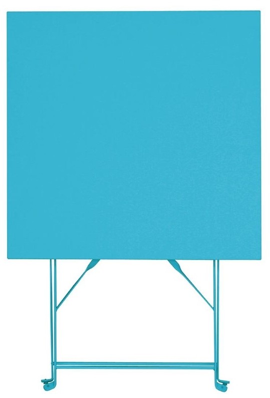  Bolero quadratischer klappbarer Terrassentisch Stahl azurblau 60cm 