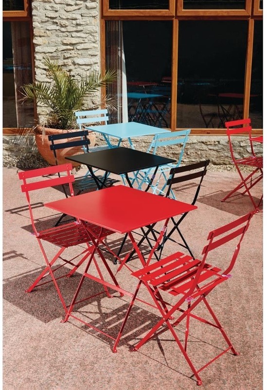 Bolero quadratischer klappbarer Terrassentisch Stahl schwarz 60cm 