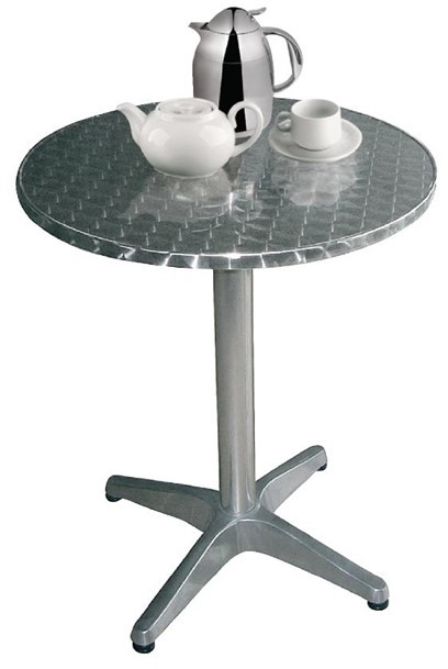  Bolero runder Bistrotisch Edelstahl 1 Bein 80cm 