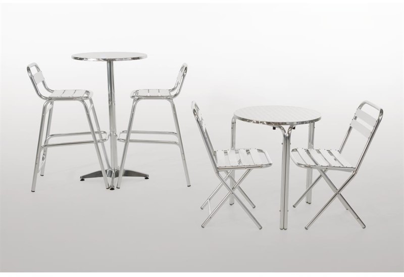  Bolero runder Bistrotisch Edelstahl 3 Beine 60cm 