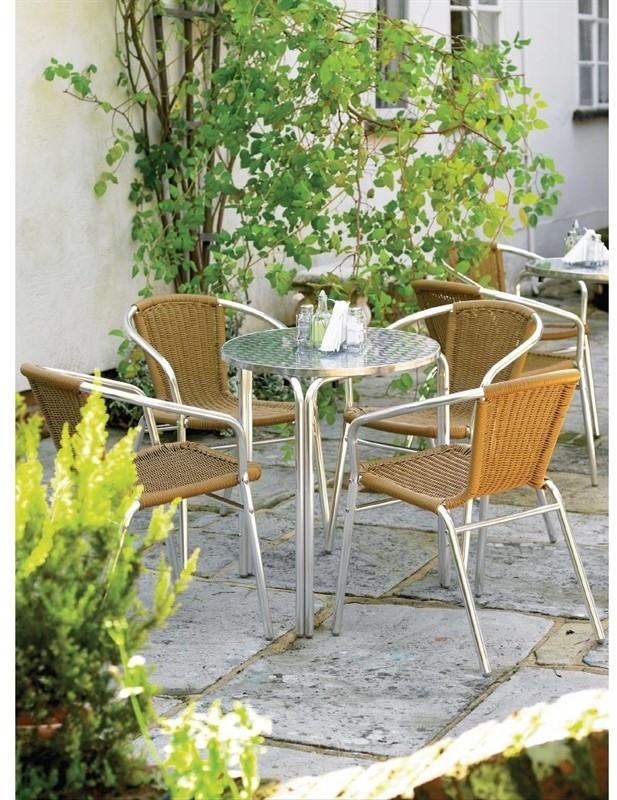  Bolero runder Bistrotisch Edelstahl 3 Beine 60cm 