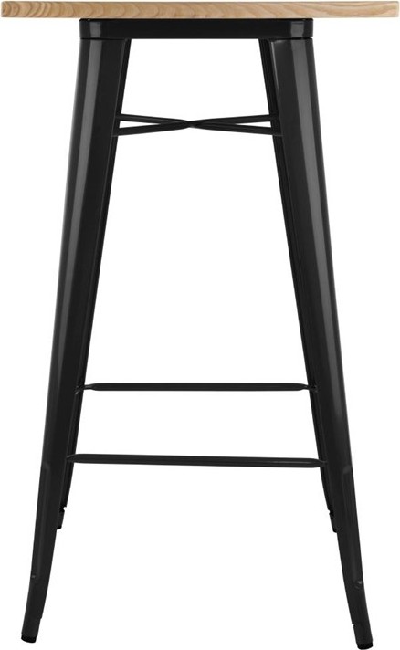  Bolero Bistro Bartisch mit Holzplatte schwarz 