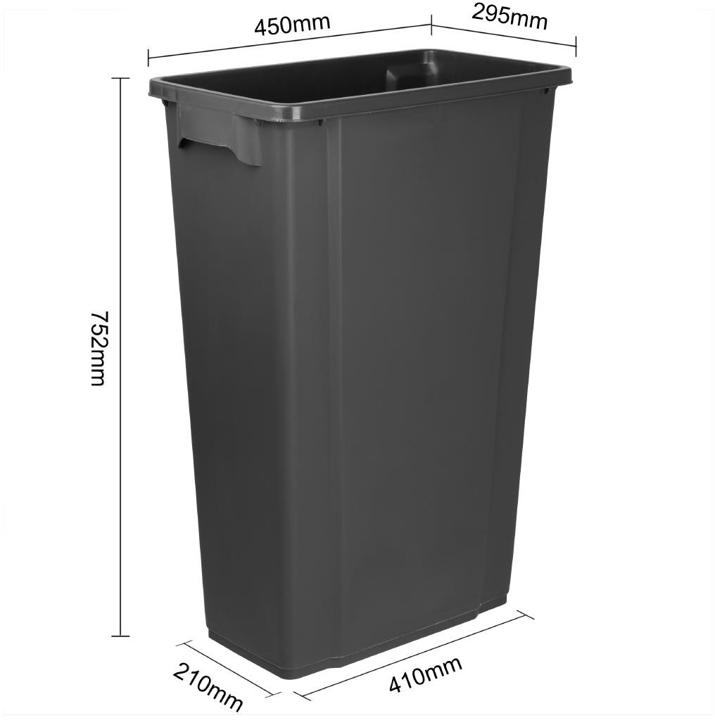  Jantex Slim M&uuml;lleimer Schwarz 80Ltr 