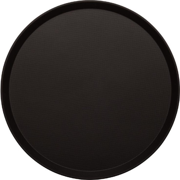  Cambro Treadlite rundes rutschfestes Fiberglas Tablett schwarz 40,5cm 
