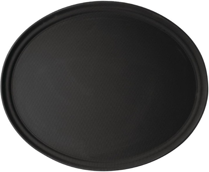  Cambro Camtread ovales rutschfestes Fiberglas Tablett schwarz 68,5x56cm 