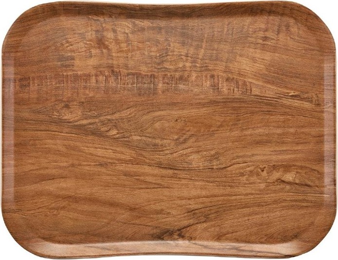  Cambro Century Tablett braunes Olivenholz Design 33 x 43cm 