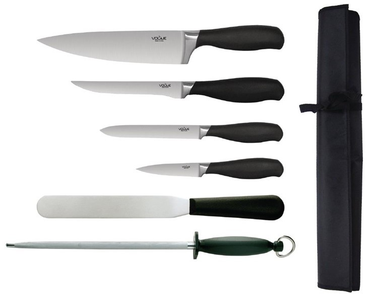  Vogue 6-teiliges Soft Grip Messerset und Tasche 