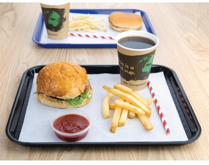  Kristallon Fast-Food-Tablett schwarz 34,5 x 26,5cm 