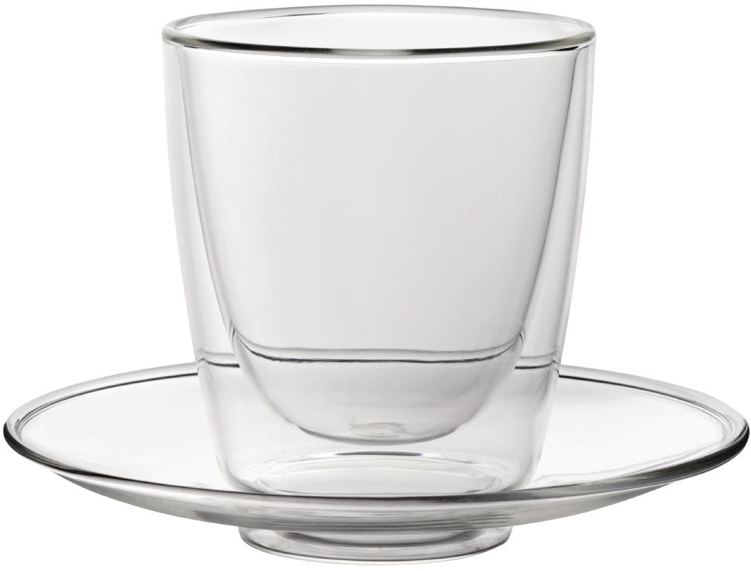  Utopia Doppelwandiges Cappuccinoglas mit Unterteller 220ml (6er Pack) 