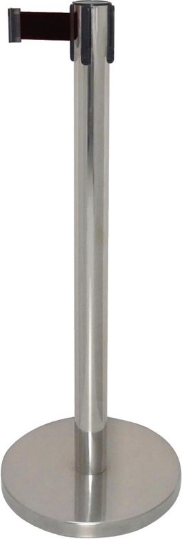  Bolero Absperrpfosten aus Edelstahl mit schwarzem Band 3m 