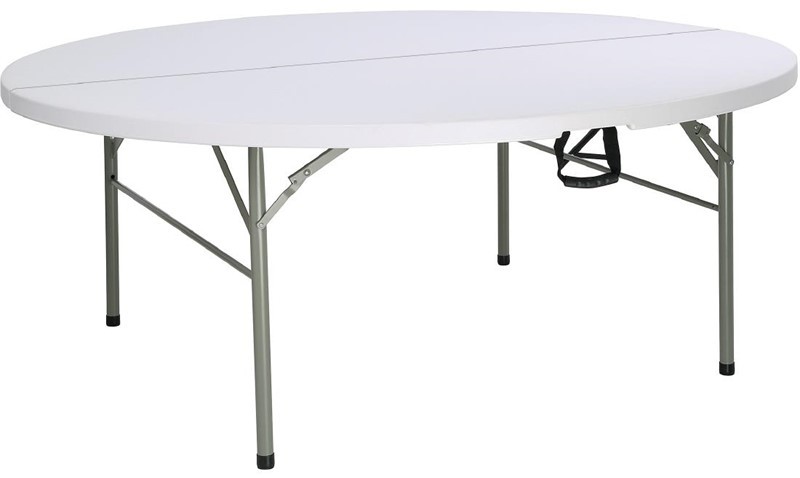  Bolero runder Klapptisch wei&szlig; 183cm 