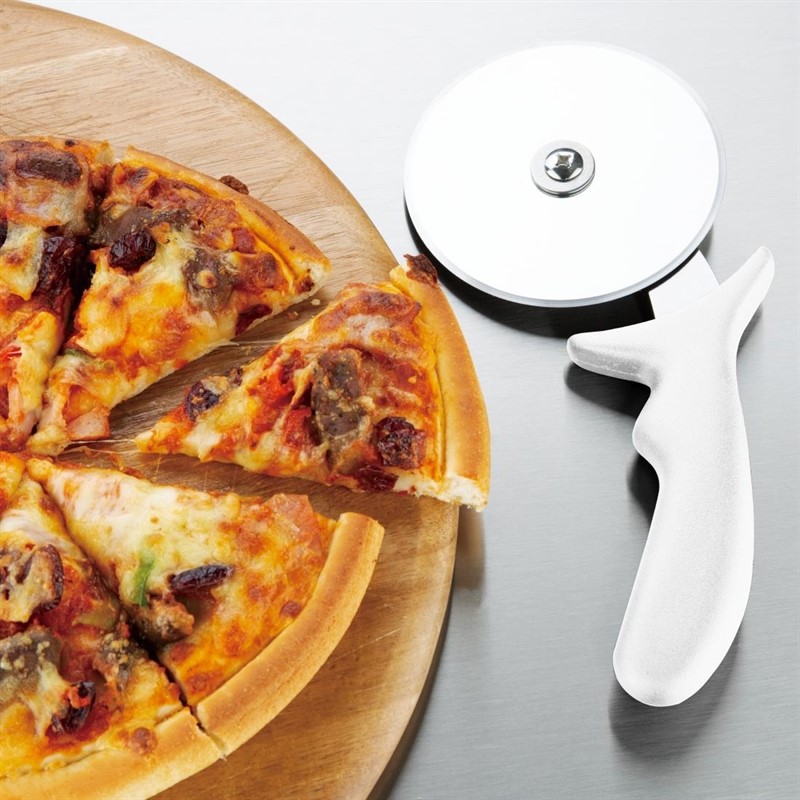  Hygiplas Edelstahl Pizzarad wei&szlig; 10cm 