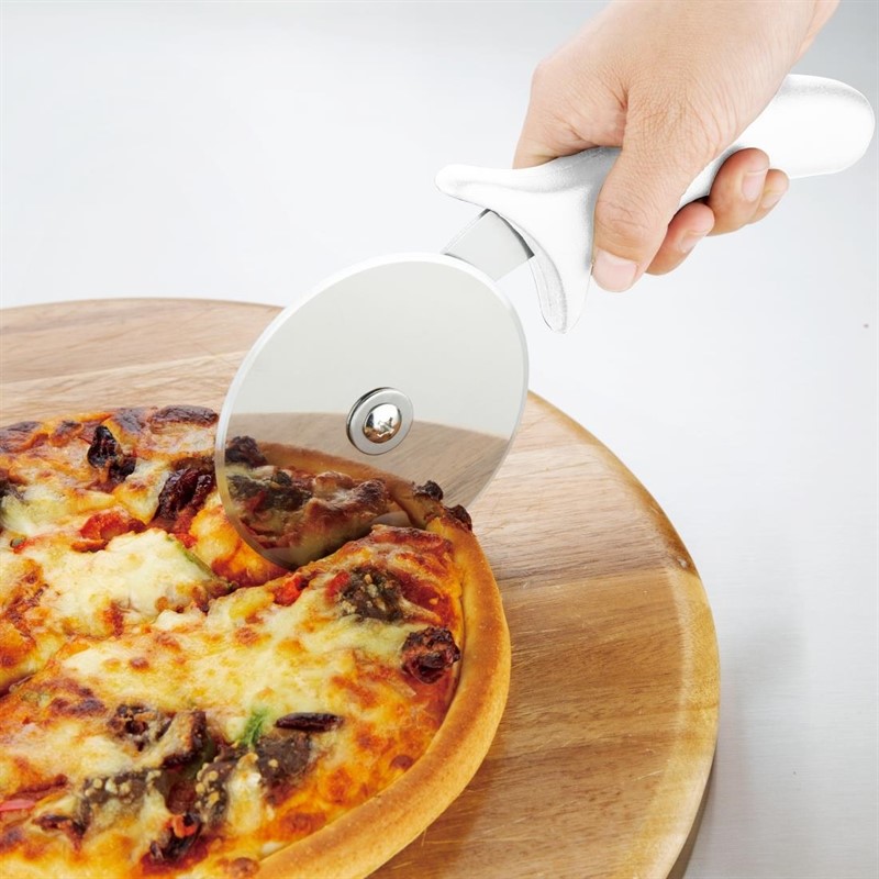  Hygiplas Edelstahl Pizzarad wei&szlig; 10cm 