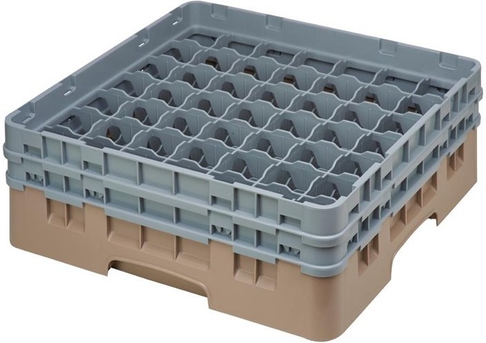  Cambro Gl&auml;sersp&uuml;lkorb beige mit 49 F&auml;chern max Glash&ouml;he 13,3cm 