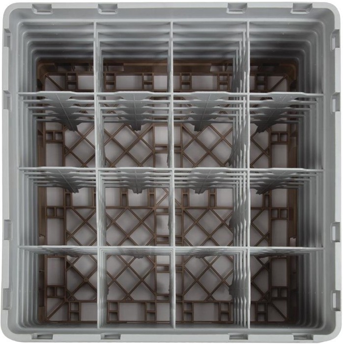  Cambro Gl&auml;sersp&uuml;lkorb beige mit 16 F&auml;chern max Glash&ouml;he 25,7cm 