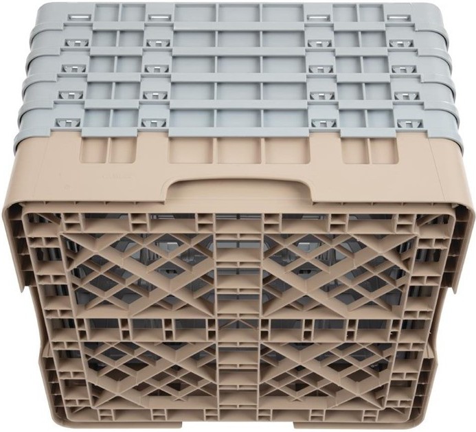  Cambro Gl&auml;sersp&uuml;lkorb beige mit 16 F&auml;chern max Glash&ouml;he 25,7cm 