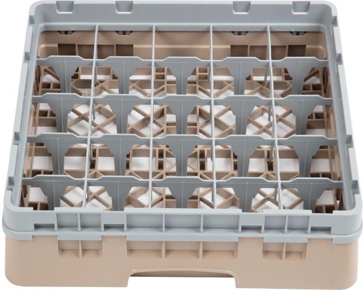  Cambro Gl&auml;sersp&uuml;lkorb beige mit 25 F&auml;chern max Glash&ouml;he 9,2cm 