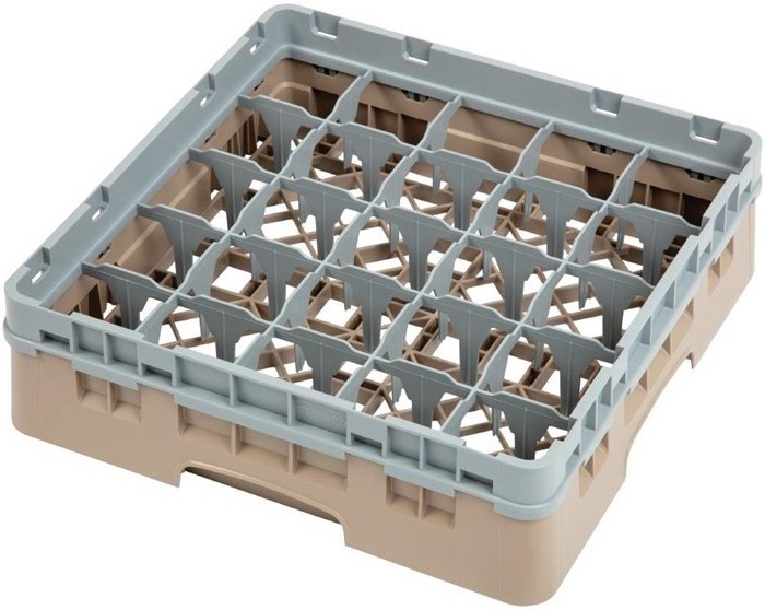  Cambro Gl&auml;sersp&uuml;lkorb beige mit 25 F&auml;chern max Glash&ouml;he 9,2cm 
